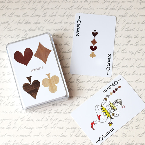 木目調 トランプ プラスチック♦️♠️♥️♣️ケース付き ポーカー