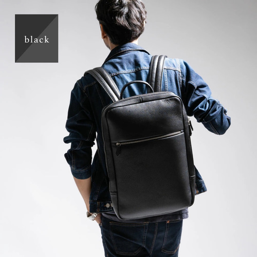薄マチ ダブルジッパー シュリンクレザー スマート ビジネスリュック