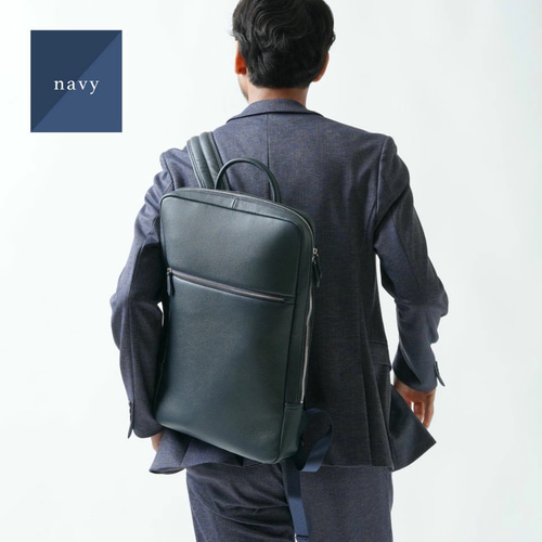 薄マチ ダブルジッパー シュリンクレザー スマート ビジネスリュック