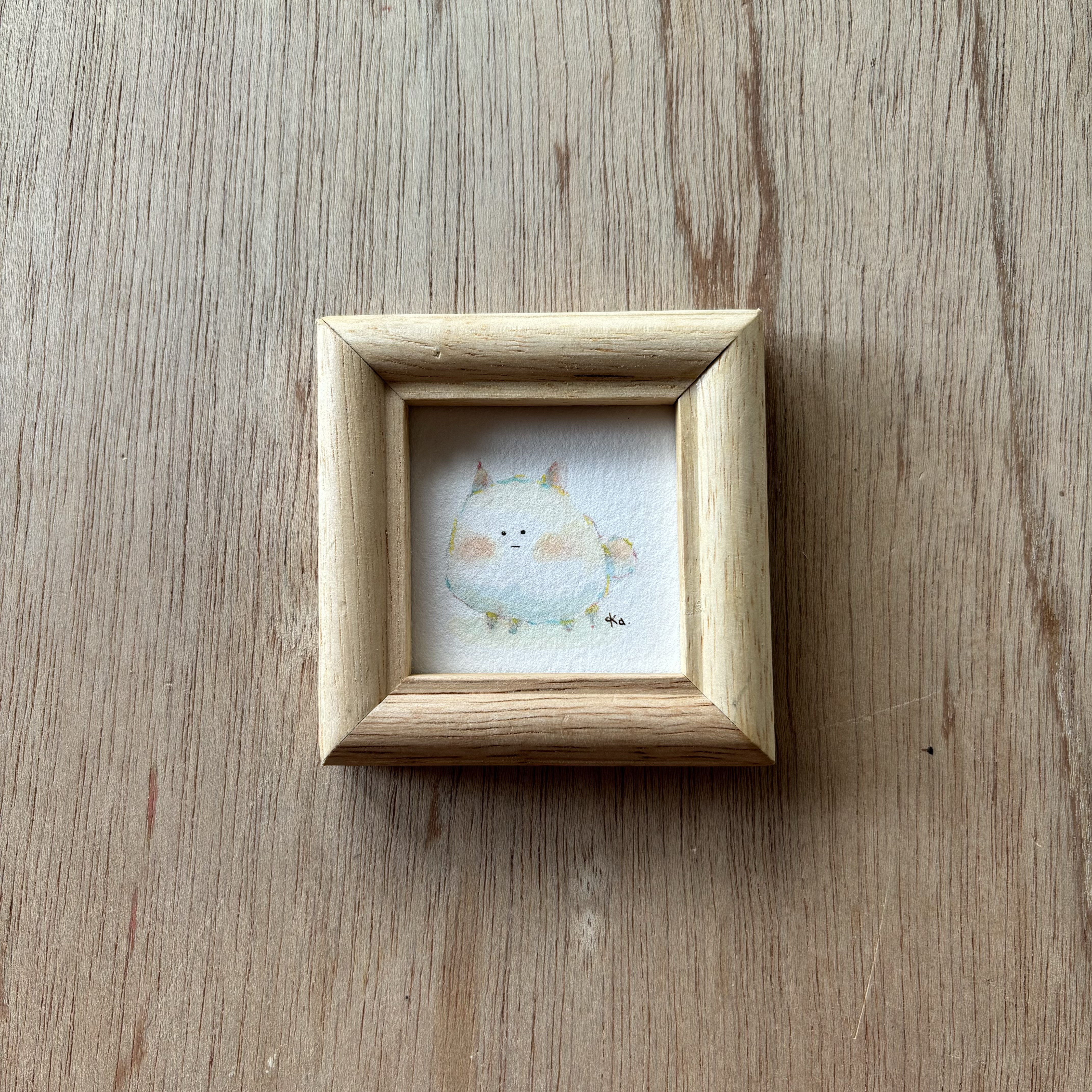 「ポメラニアンさん」ミニ額　原画