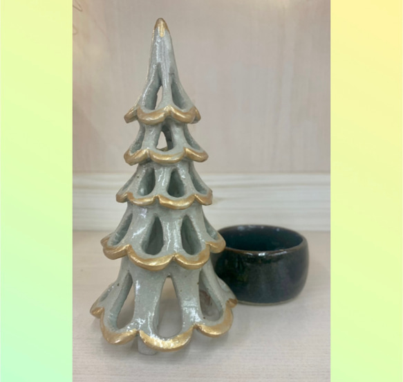 ツリー型キャンドルホルダー ツリー型キャンドルポット（白） キャンドル・キャンドルホルダー