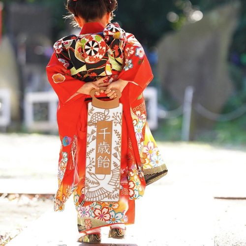 Lサイズ】木製*千歳飴袋風プレート*Premium color 七五三 753 撮影