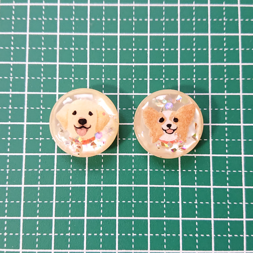 犬のボタン☆5個 u56 犬/ボタン/カボション/動物 ボタン こうちゃん 