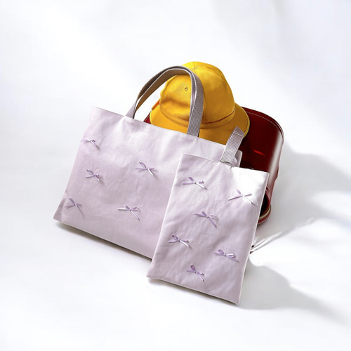 女の子のためのリボンレッスンバッグ | ラベンダー | 入園入学グッズ