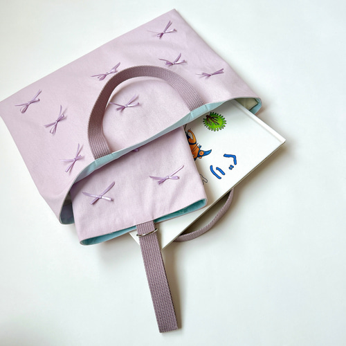 女の子のためのリボンレッスンバッグ | ラベンダー | 入園入学グッズ