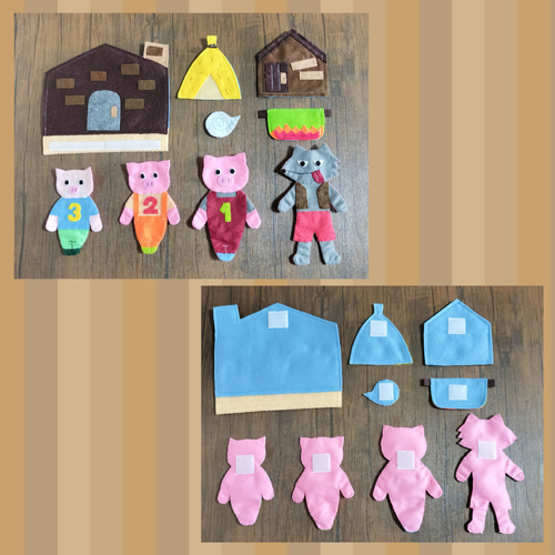 2wayエプロンシアター『3びきのこぶた』『にんじんとごぼうとだいこん