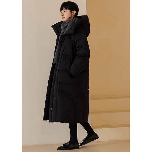 ♡超美品♡CLEAR IMPRESSlON♡ロングダウンコート♡ブラック♡9号♡ ロングダウンコート フード付きロングコート ブラック S-L #599