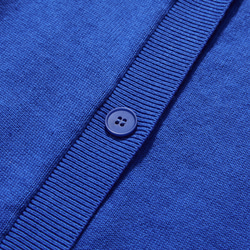 程よく存在感を引き立てるカーディガン 配色ジャガード　長袖　瑠璃色　241001-2 5枚目の画像