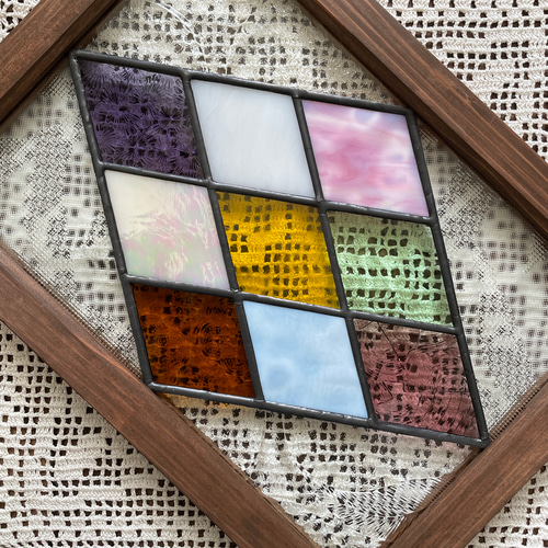 ステンドグラス パネル 毛糸アーガイル その他インテリア雑貨 ステンド