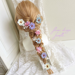 大人可愛い　くすみカラー　デイジー　プリンセスの髪飾り　✧　ヘッドドレス　ラプンツェル　ハロウィン　前撮り　紫　：261 4枚目の画像