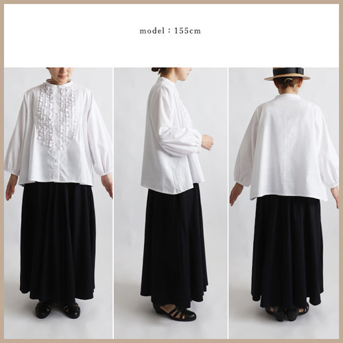 最終ＳＡＬＥ　ギマ擬麻コットン　大人甘めの小花フリルシャツ　羽織　ゆったり　ブラウス　マスタード　U42 ラスト4 夏SALE ギマ擬麻コットン 小花 フリル シャツ