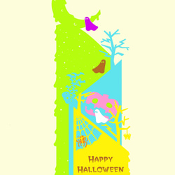 ハロウィンペーパーアートのスマホ用ウォールペーパー 1枚目の画像