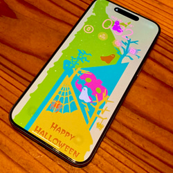 ハロウィンペーパーアートのスマホ用ウォールペーパー 2枚目の画像
