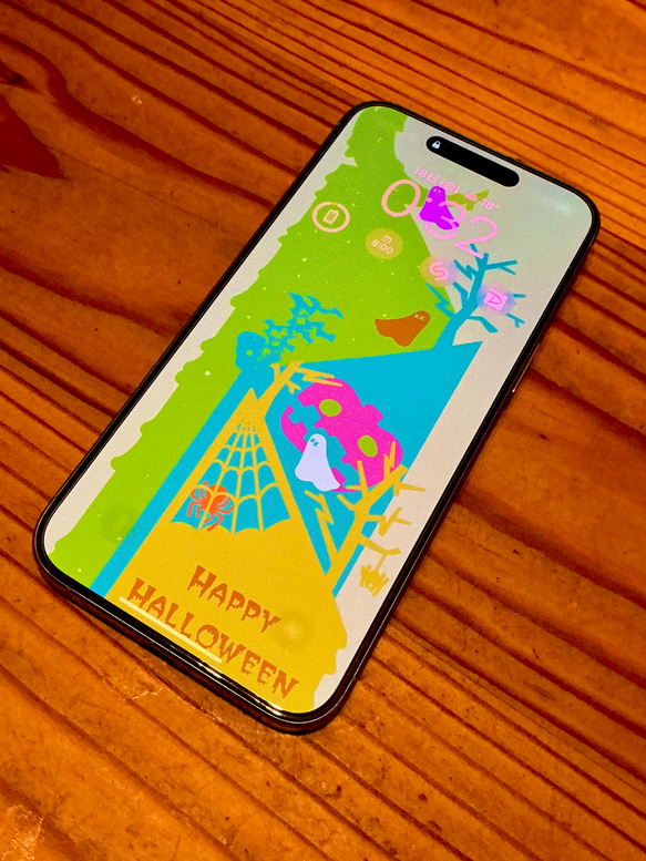 ハロウィンペーパーアートのスマホ用ウォールペーパー 2枚目の画像