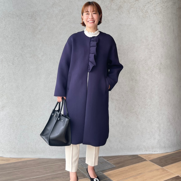 超ゆったり&もっちりあったか♡大人可愛いフリルノーカラー 超ゆったり&もっちりあったか♡大人可愛いフリルノーカラー