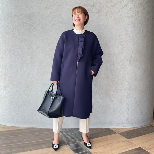 超ゆったり＆もっちりあったか♡大人可愛いフリルノーカラー