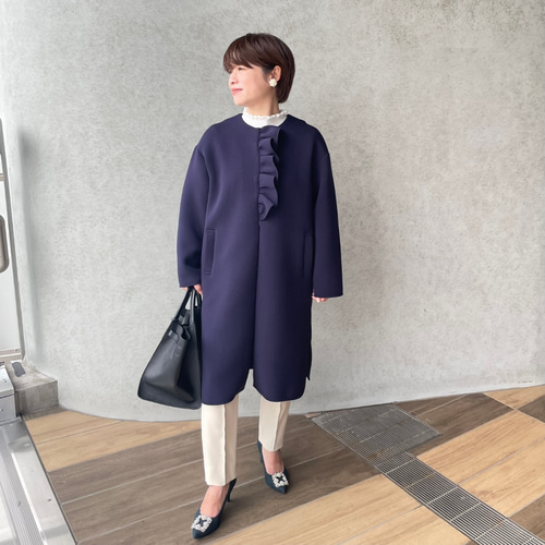 小柄S□超ゆったり＆もっちりあったか♡大人可愛いフリルノーカラー