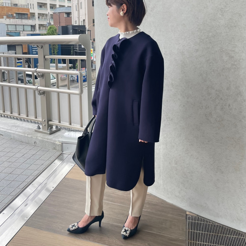 小柄S□超ゆったり＆もっちりあったか♡大人可愛いフリルノーカラー