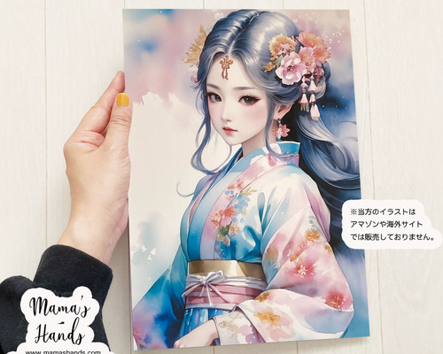 アニメポスター　KOUZI OGATA イラストポスター　印刷物 A4 ポスター クシナダヒメ 乙女 奇稲田姫 櫛名田比売 水彩画