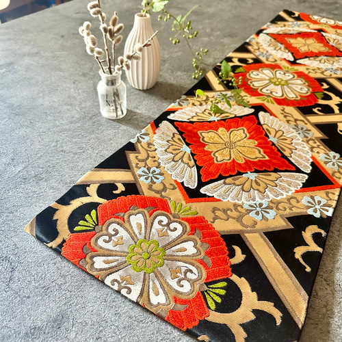 table runner 祝い吉祥　帯リメイク table runner 祝い吉祥 帯リメイク - メルカリ