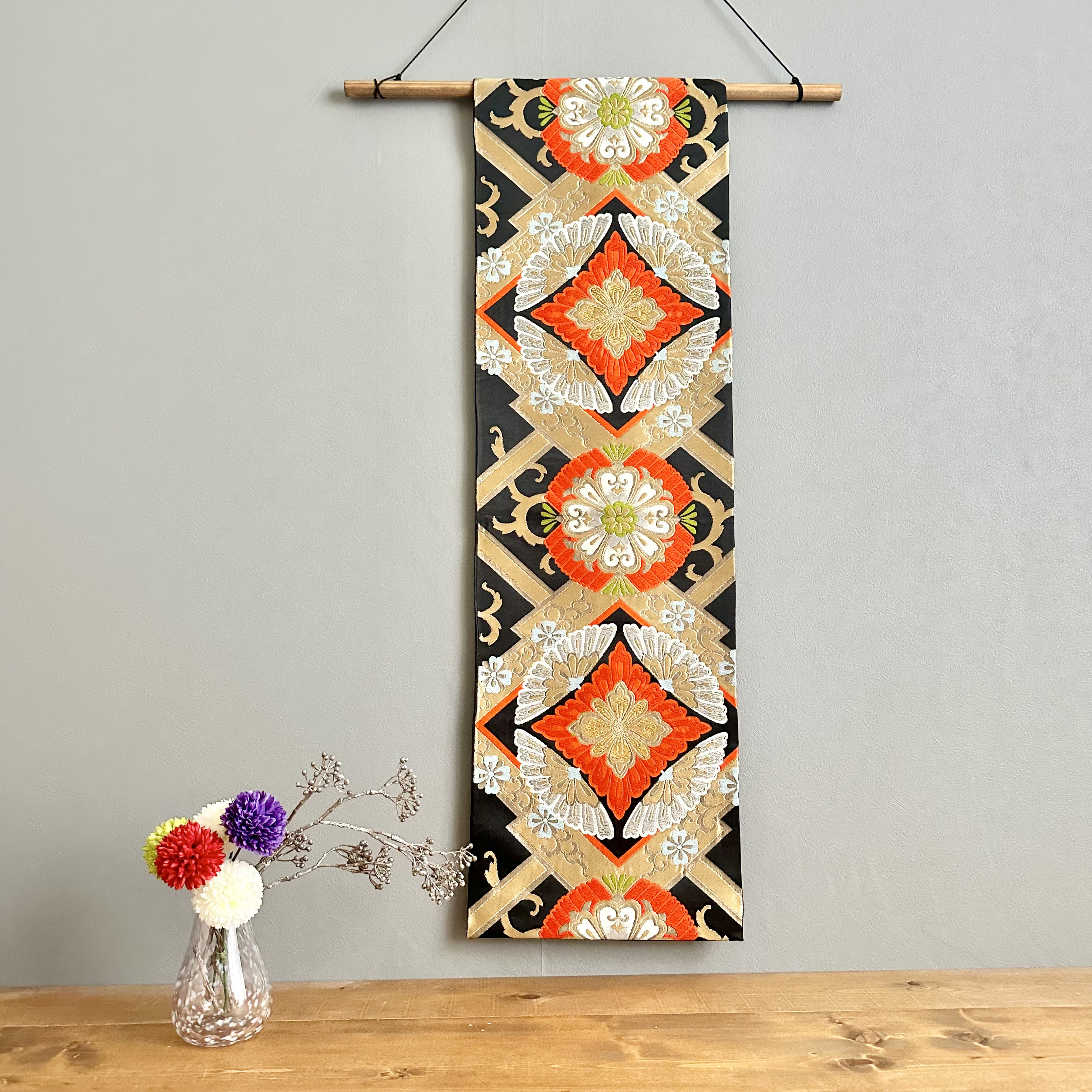 table runner 祝い吉祥　帯リメイク table runner 祝い吉祥 帯リメイク - メルカリ