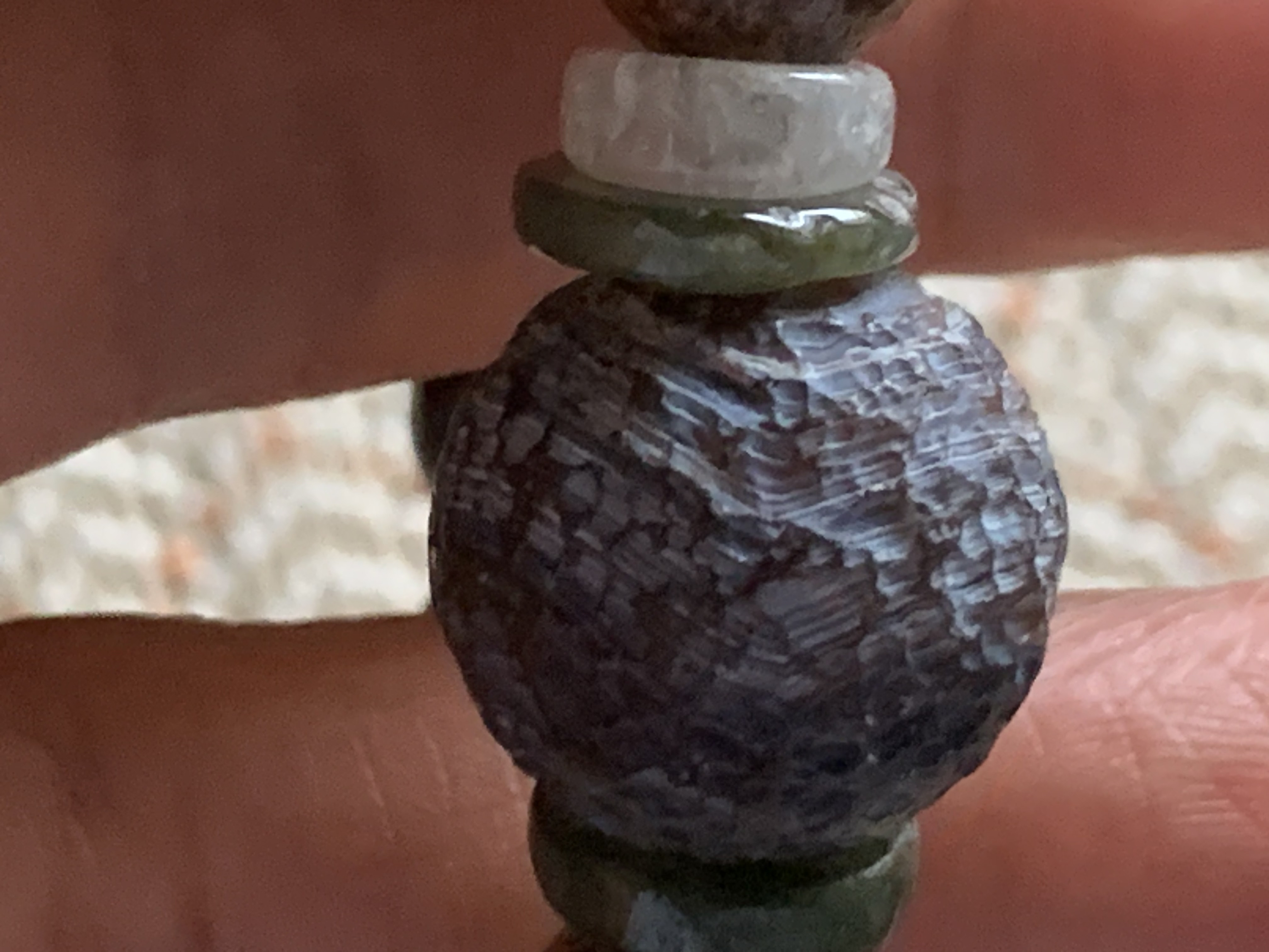 開光天眼天珠とネフライト質ミャンマー翡翠、ベトナム産沈香木珠のブレスレット 38,025円