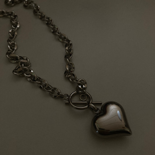 ーwave chain×Heartー サージカルステンレス チェーンネックレス