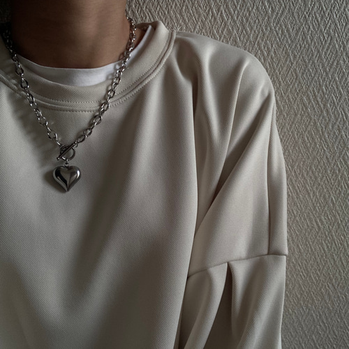 ーwave chain×Heartー サージカルステンレス チェーンネックレス
