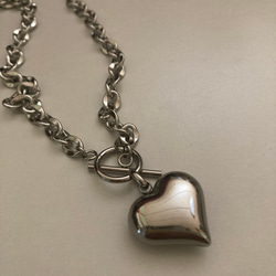 ーwave chain×Heartー サージカルステンレス チェーンネックレス