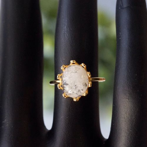 天然石　ハイアライトオパール　ルース　リング　天然石アクセサリー　オーダーリング 受注制作】10月誕生石 ハイアライトオパール リング 7号