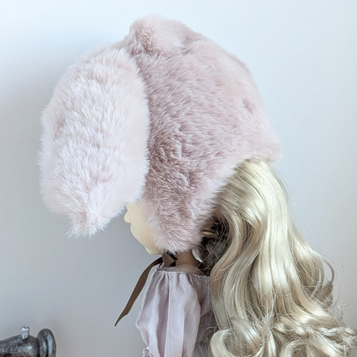 うさぎのふわふわ帽子 ブライスアウトフィット ハンドメイド うさぎのふわふわ帽子 ブライスアウトフィット ハンドメイド