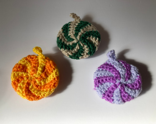 うずまき模様のエコたわし☆アクリルたわし☆3個セット その他キッチン