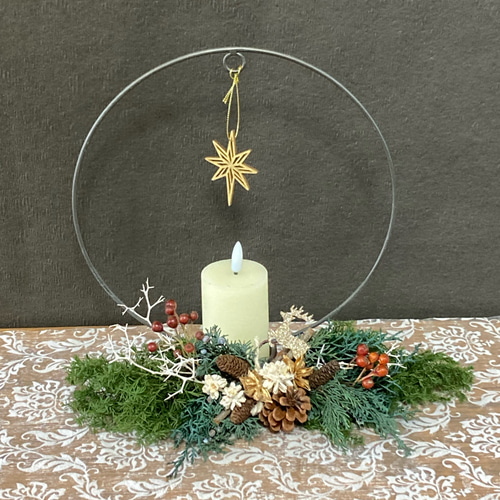 クリスマス　キャンドル　リース　スワッグ　クリスマスリース クリスマスリース キャンドルリース スワッグ クリスマス クリスマス