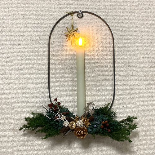再販』＂森のChristmas！アイアンリースキャンドルと飾る森の