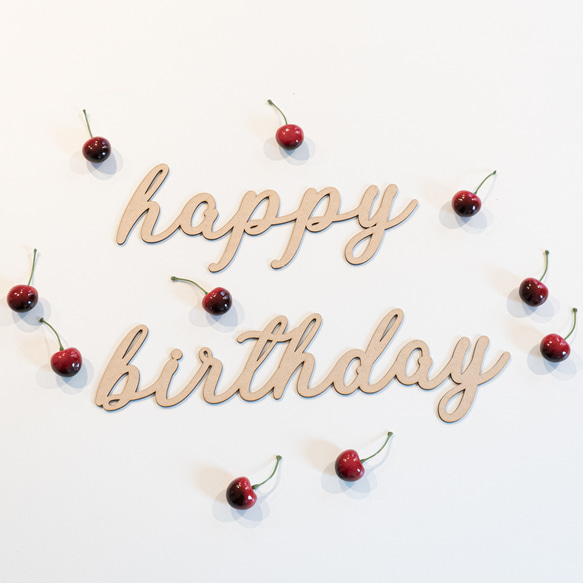 Happy Birthday ハーフバースデー　レターバナー　木製　② 1枚目の画像