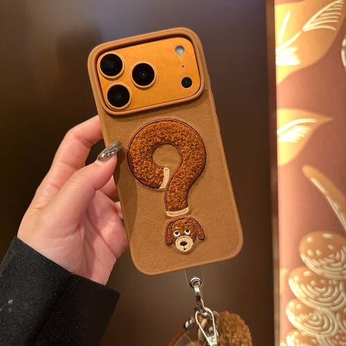 動物刺繍 もこもこ iphoneケース 17 16 15 14 13 ケース くま 犬