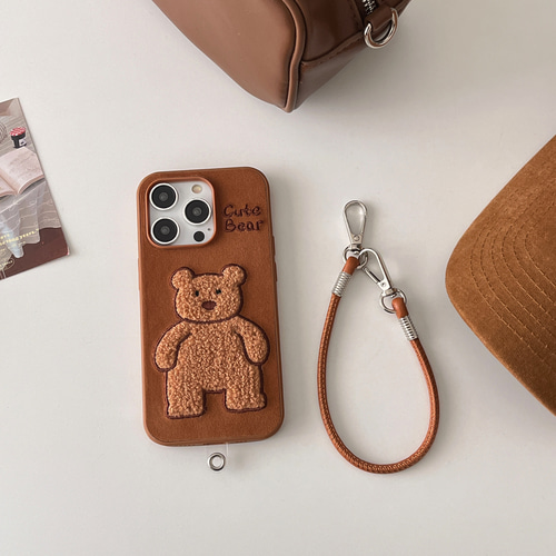 動物刺繍 もこもこ iphoneケース 17 16 15 14 13 ケース くま 犬
