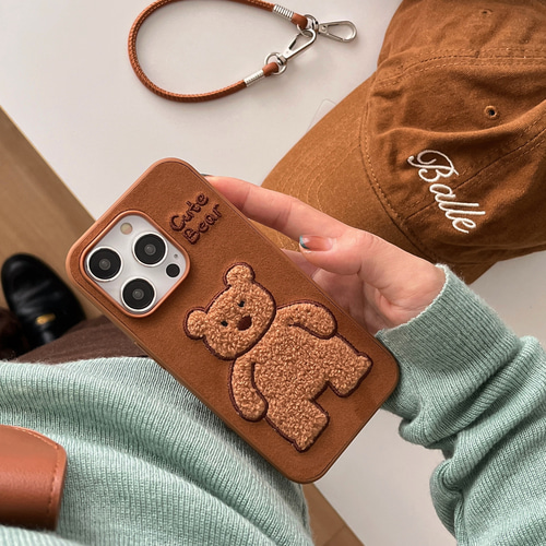 動物刺繍 もこもこ iphoneケース 17 16 15 14 13 ケース くま 犬