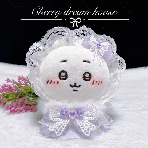 ぬい服 ちいかわ ロリータ ヘッドドレス ワンピース リボン 3点セット