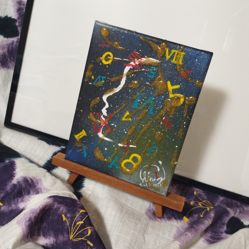 障がい者アート『とき』キャンパス画（サイズ0号/縦18センチ横14