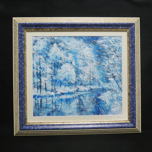 油絵 油彩 油彩画 絵画【白い池】