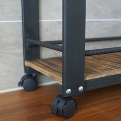 ウィスキーラック　ワゴンタイプ　男前インテリア　棚　インダストリアル　収納　お酒　オープンシェルフ　 9枚目の画像