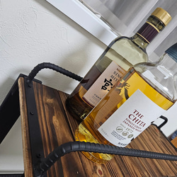 ウィスキーラック　ワゴンタイプ　男前インテリア　棚　インダストリアル　収納　お酒　オープンシェルフ　 4枚目の画像