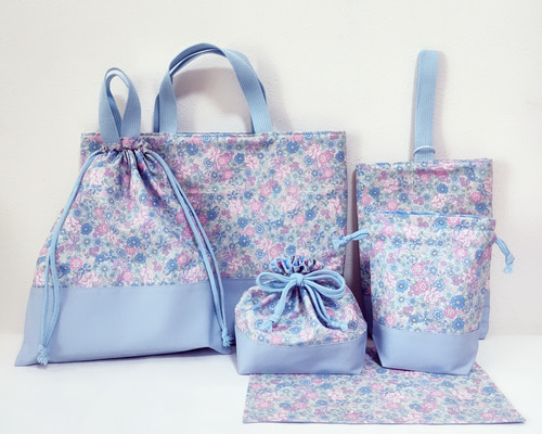 入園セット 入学セット 6点セット 花柄 ハンドメイド レッスンバッグ
