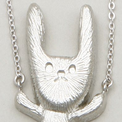 うさぎさんネックレス（パール付き）madeinJAPAN