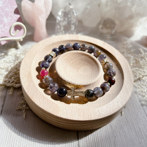 すごくキラキラ！！ ピンクエピドートアンドマイカインクォーツ