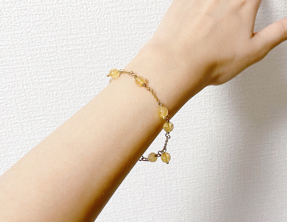 シトリンのチェーンブレスレット 8枚目の画像