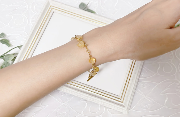 シトリンのチェーンブレスレット 6枚目の画像