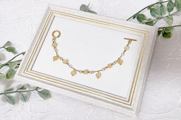 シトリンのチェーンブレスレット 4枚目の画像