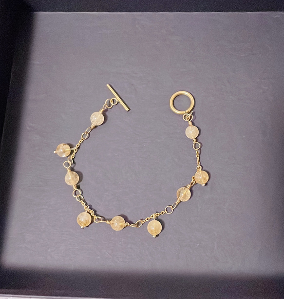 シトリンのチェーンブレスレット 9枚目の画像